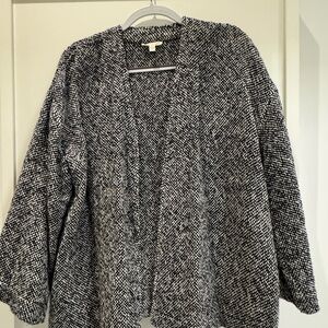 Eileen Fisher soft organic cotton Women's Black and White jacket Large